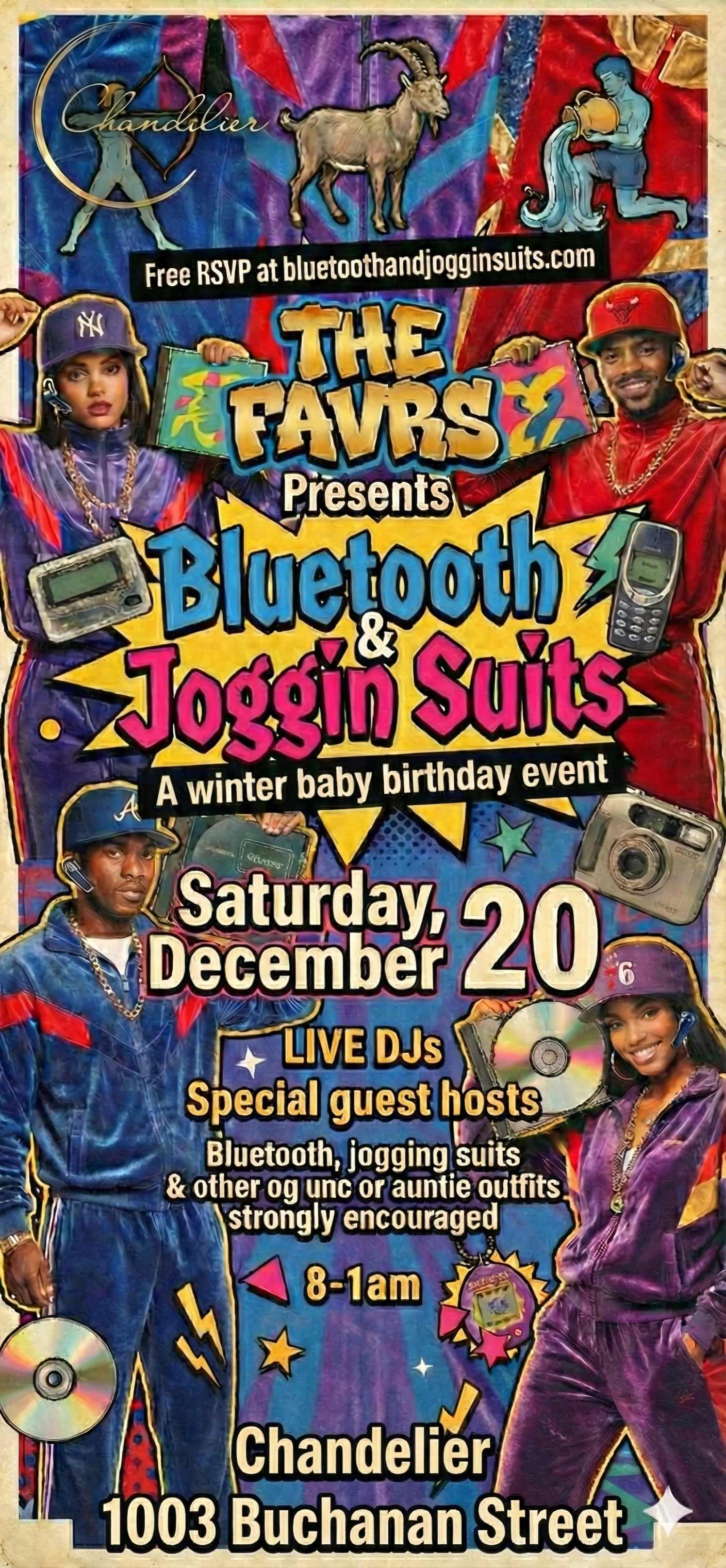 Bluetooth & Joggin Suits event flyer - Saturday December 20th at Chandelier Nashville